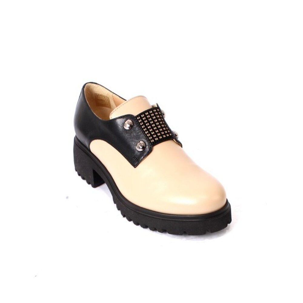 MOT-CLe 1892b Multi-color Leather Oxfords Heels Shoes 35